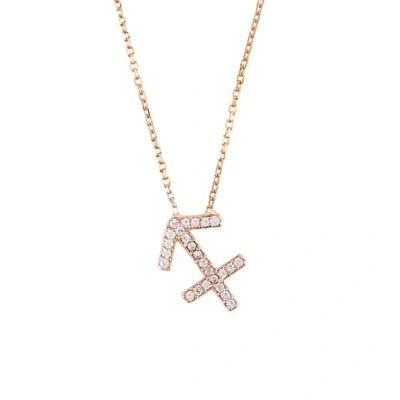 Latelita London Zodiac Star Sign Pendant Necklace Rose Gold Sagittarius