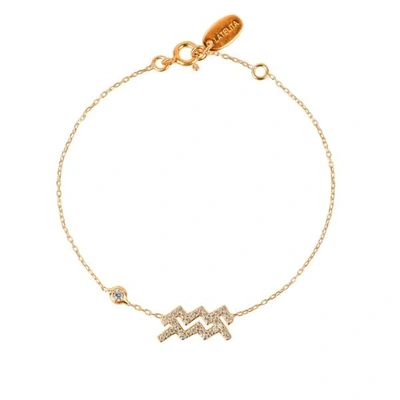 Latelita London Zodiac Horoscope Star Sign Bracelet Aquarius Gold