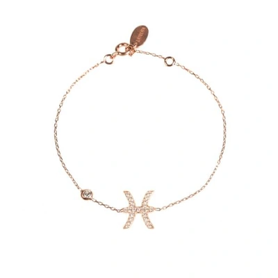 Latelita London Zodiac Horoscope Star Sign Bracelet Pisces Rosegold In Gold