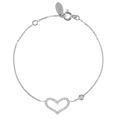 Latelita London Open Heart Bracelet Silver
