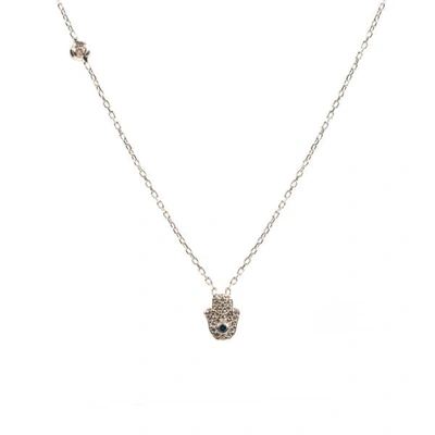 Latelita London Hamsa Hand Necklace Silver