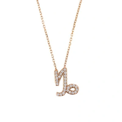 Latelita London Zodiac Star Sign Pendant Necklace Rose Gold Capricorn