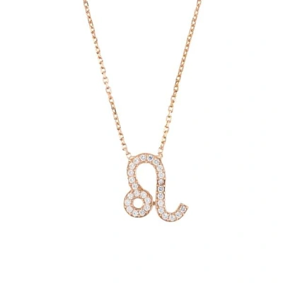 Latelita London Zodiac Star Sign Pendant Necklace Rose Gold Leo