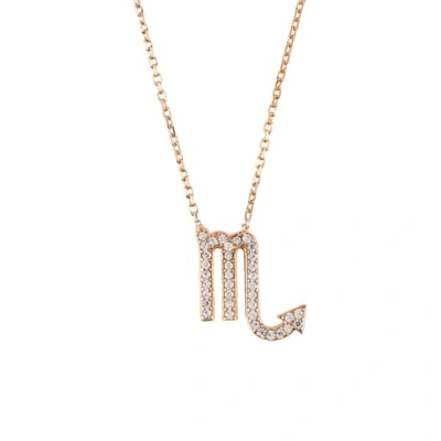 Latelita London Zodiac Star Sign Pendant Necklace Rose Gold Scorpio