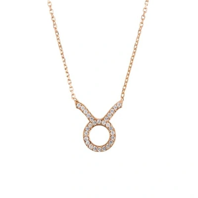 Latelita London Zodiac Star Sign Pendant Necklace Rose Gold Taurus
