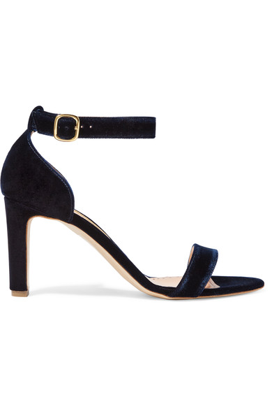 Rupert Sanderson Barrii Velvet Sandals In Black | ModeSens