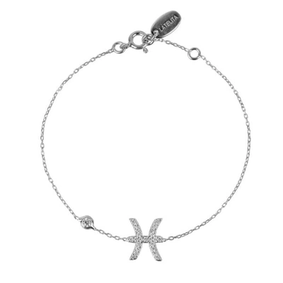 Latelita London Zodiac Horoscope Star Sign Bracelet Pisces Silver