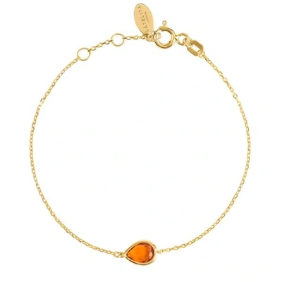 Latelita London Pisa Mini Teardrop Bracelet Gold Citrine