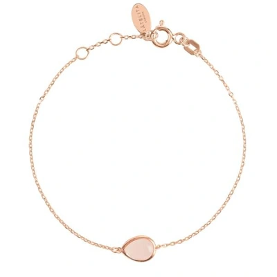 Latelita London Pisa Mini Teardrop Bracelet Rosegold Rose Quartz