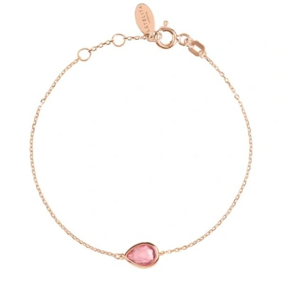 Latelita London Pisa Mini Teardrop Bracelet Rosegold Pink Tourmaline