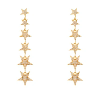Latelita London Graduated Star Drop Earring Gold