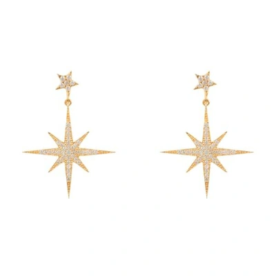 Latelita London Petite Star Burst Drop Earring Gold