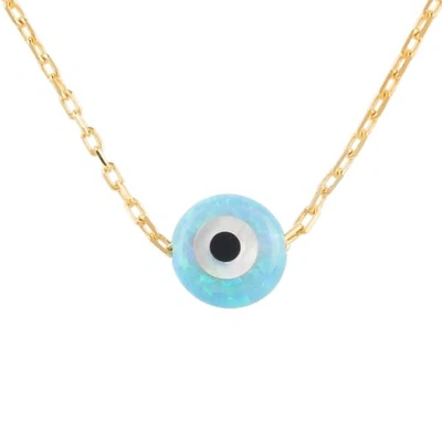 Latelita London Mini Opalite Evil Eye Necklace Gold