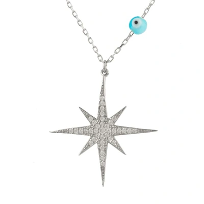 Latelita London Starburst Opalite Evil Eye Necklace Sterling Silver
