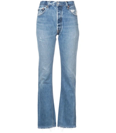 Done Blue High-rise Bootcut Jeans In Light Blue