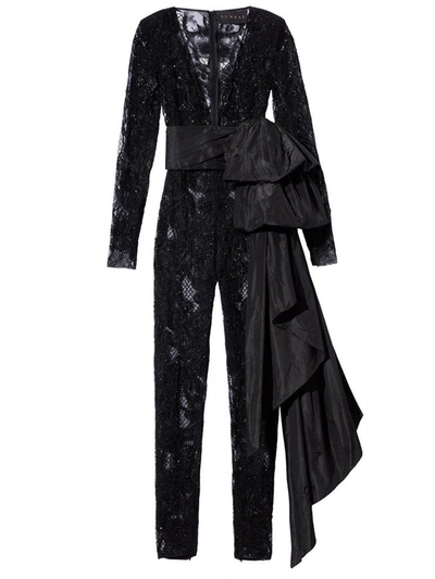 Dundas Black Embellished Lace Jumpsuit