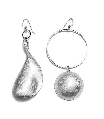 Mounser Jewelry Silver Lunas Asymmetric Earrings