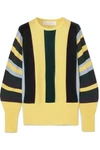 Victoria Victoria Beckham Striped Wool Sweater In Yellow