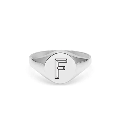 Myia Bonner Silver F Facett Initial Signet Ring