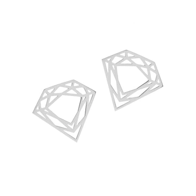 Myia Bonner Silver Classic Diamond Stud Earrings