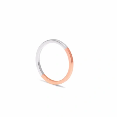 Myia Bonner Two-tone Recycled 9k Rose Gold & Silver Square Ring