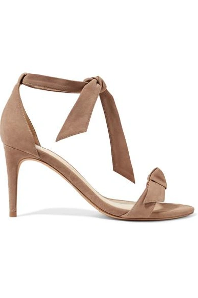 Alexandre Birman Clarita Bow-embellished Suede Sandals In Beige