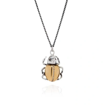 Yasmin Everley Jewellery Gilded Rhino Beetle Necklace