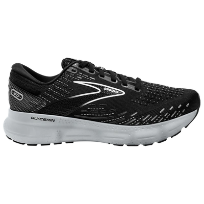 Brooks Glycerin 20 Womens Fitness Workout Running Shoes In Black/white/alloy