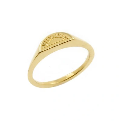No 13 Solid Gold Sun Signet Ring
