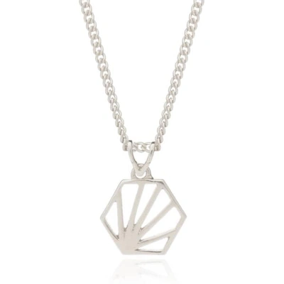 Rachel Jackson London Serenity Mini Hexagon Necklace Silver