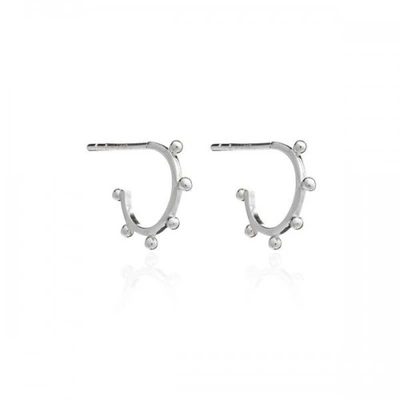 Rachel Jackson London Mini Punk Hoop Earrings Silver