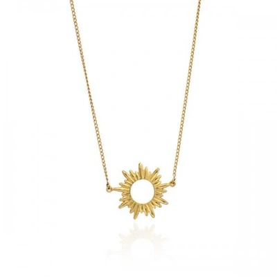 Rachel Jackson London Electric Goddess Mini Sun Necklace Gold In 22 Gold Plated