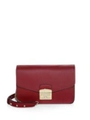 Saks Fifth Avenue Polished Leather Shoulder Bag In Ciliegia