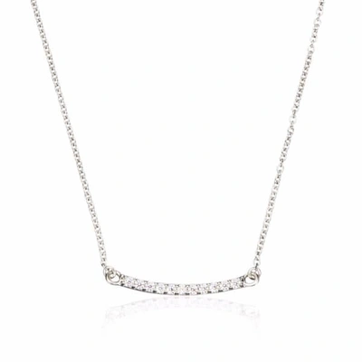 Lily & Roo Sterling Silver Diamond Style Bar Necklace