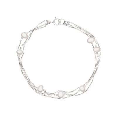 Lily & Roo Sterling Silver Layered Pearl Bracelet