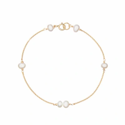 Lily & Roo Gold Six Pearl Bracelet