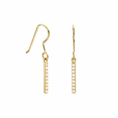Lily & Roo Gold Diamond Style Bar Earrings