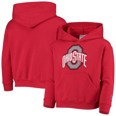 Champion Kids' Youth  Scarlet Ohio State Buckeyes Logo Pullover Hoodie