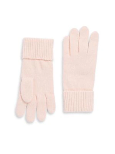 Portolano Folded Cuffs Cashmere Gloves In Blush Pink