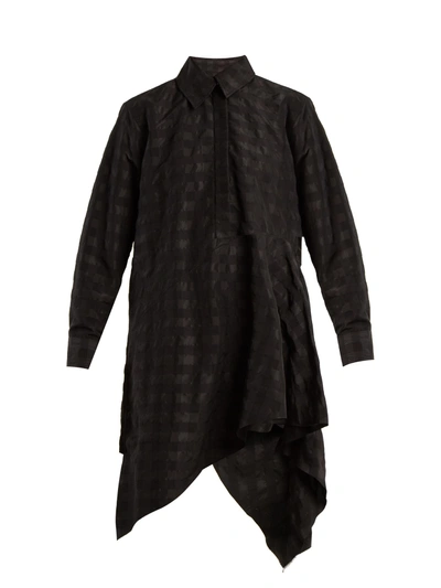 Marques' Almeida Marques'almeida Asymmetric Checked Shirt Dress In Black