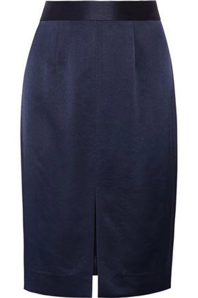 L Agence Hanna Satin Skirt In Storm Blue