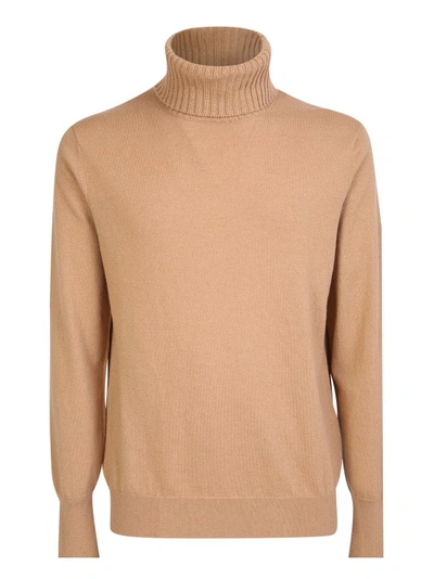 Ballantyne Beige High Neck Sweater In Brown