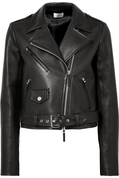The Row Perlin Leather Biker Jacket In Black