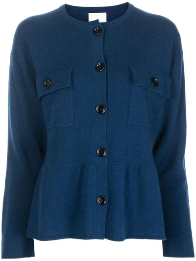 Allude Fine-knit Buttoned Cardigan In Blu