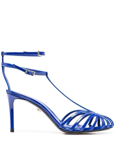 Alevì Anna 90mm Leather Sandals In Blue
