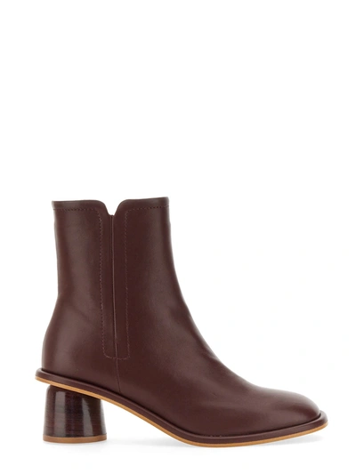Alysi Leather Boot In Bordeaux