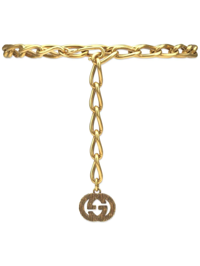 Gucci Chain Belt With Interlocking G In Gold
