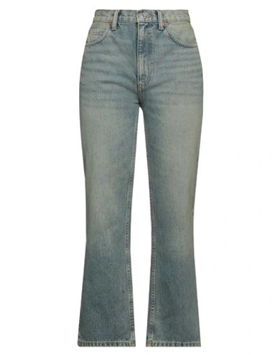 Re/done Blue/grey Denim Bell-bottom Jeans In Light Blue