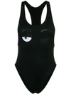Chiara Ferragni Eyes Printed One Piece Swimsuit In Black