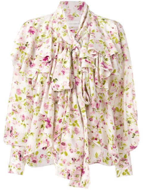 ruffle floral blouse